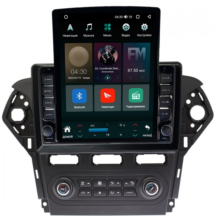 Штатная магнитола Ford Mondeo IV 2010-2015 Canbox H-Line 5612-1018 на Android 10 (4G-SIM, 4/64, DSP, QLed, Tesla)