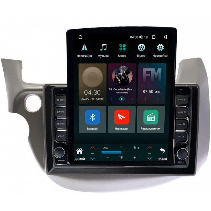 Штатная магнитола Honda Jazz II 2008-2014 Canbox M-Line 5610-1067 на Android 10 (4G-SIM, 2/32, DSP, QLed, Tesla)