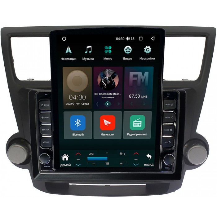 Штатная магнитола Toyota Highlander (U40) 2007-2013 Canbox M-Line 5610-1087 на Android 10 (4G-SIM, 2/32, DSP, QLed, Tesla)