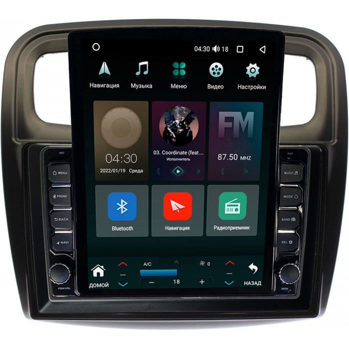 Штатная магнитола Renault Logan II, Sandero II 2013-2021 Canbox M-Line 5610-1090 на Android 10 (4G-SIM, 2/32, DSP, QLed, Tesla)