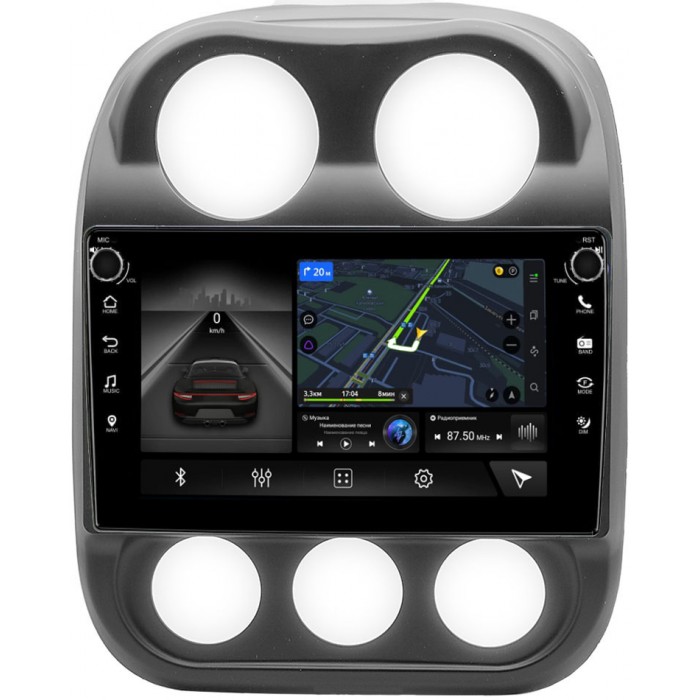 Штатная магнитола Canbox 7807-10-810 для Jeep Compass I, Liberty (Patriot) 2011-2016 на Android 10 (4G-SIM, 4/64, DSP, QLed) С крутилками С оптическим выходом