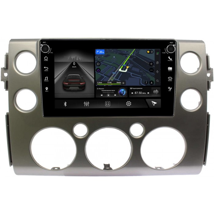 Штатная магнитола Toyota FJ Cruiser 2006-2022 (серебро) Canbox 7804-9-189 на Android 10 (4G-SIM, 6/128, DSP, IPS) С крутилками С оптическим выходом