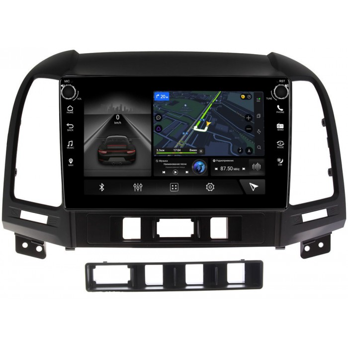 Штатная магнитола Hyundai Santa Fe II 2005-2010 Canbox 7802-9052 на Android 10 (4G-SIM, 3/32, DSP, IPS) С крутилками С оптическим выходом