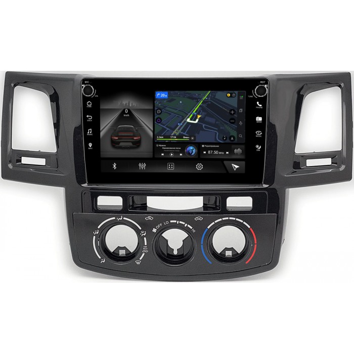 Штатная магнитола Toyota Hilux VII, Fortuner I 2005-2015 (с кондиционером) Canbox 7802-9414 на Android 10 (4G-SIM, 3/32, DSP, IPS) С крутилками С оптическим выходом