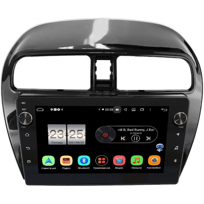 Штатная магнитола Mitsubishi Mirage VI (2012-2021) Canbox BPX409-9-129 на Android 10 (4/32, DSP, IPS, с голосовым ассистентом, с крутилками)