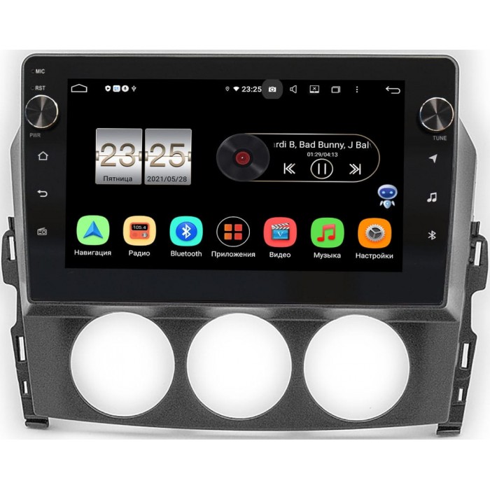 Штатная магнитола Mazda MX-5 III (NC) (2005-2015) Canbox BPX609-9-519 на Android 10 (4/64, DSP, IPS, с голосовым ассистентом, с крутилками)