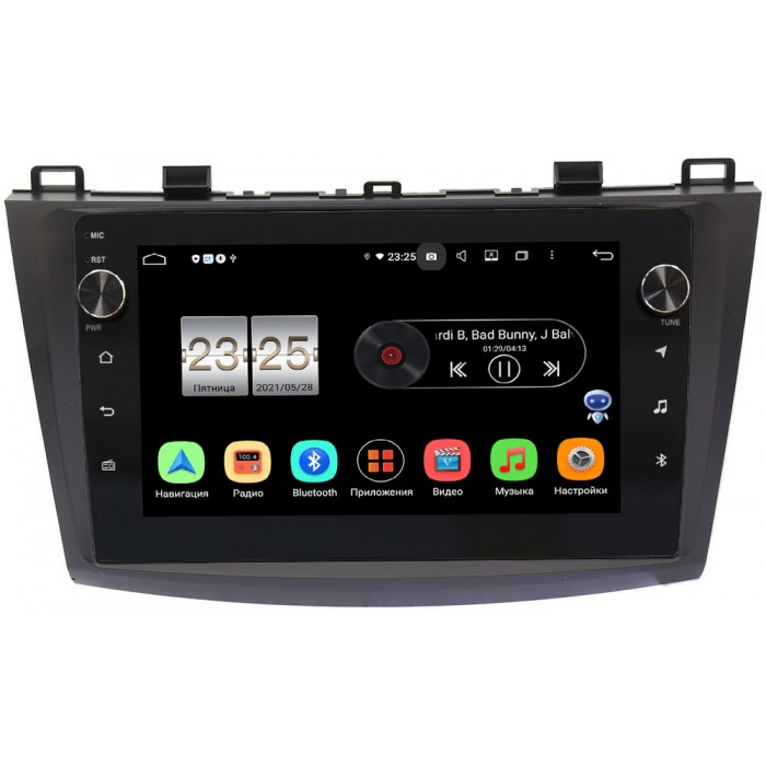 Штатная магнитола Mazda 3 (BL) 2009-2013 Canbox BPX609-9050 на Android 10 (4/64, DSP, IPS, с голосовым ассистентом, с крутилками)