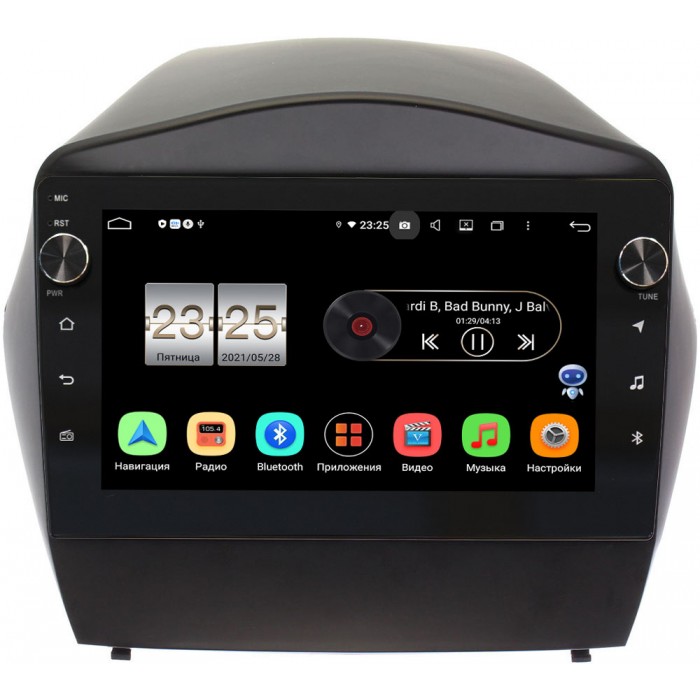 Штатная магнитола Hyundai ix35, Tucson II 2011-2015 (для авто без камеры) Canbox BPX609-9088 на Android 10 (4/64, DSP, IPS, с голосовым ассистентом, с крутилками)