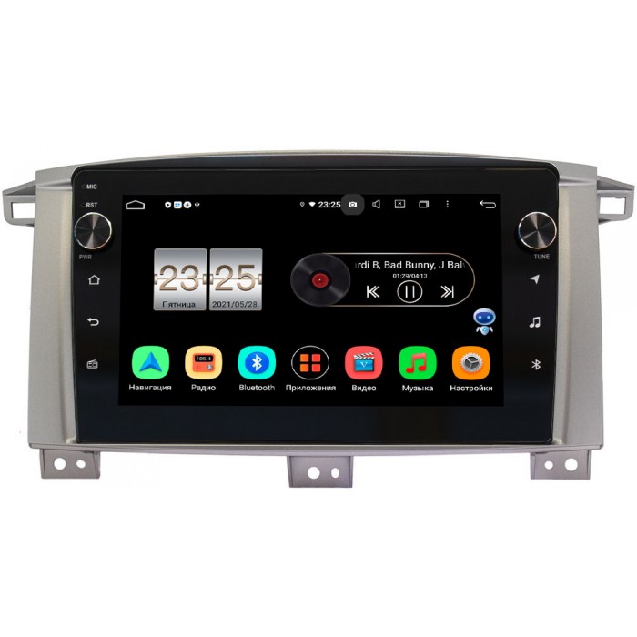 Штатная магнитола Toyota Land Cruiser 105 2002-2008 Canbox BPX609-9121 на Android 10 (4/64, DSP, IPS, с голосовым ассистентом, с крутилками) (для авто с МКПП)