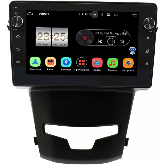 Штатная магнитола SsangYong Actyon II 2013-2020 Canbox BPX409-9183 на Android 10 (4/32, DSP, IPS, с голосовым ассистентом, с крутилками)