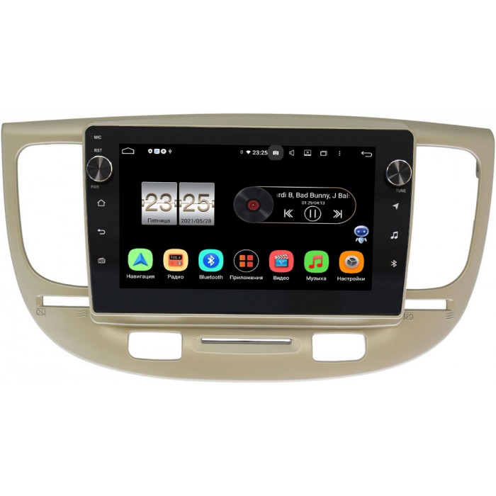 Штатная магнитола Kia Rio II 2005-2011 Canbox BPX409-9226 на Android 10 (4/32, DSP, IPS, с голосовым ассистентом, с крутилками)