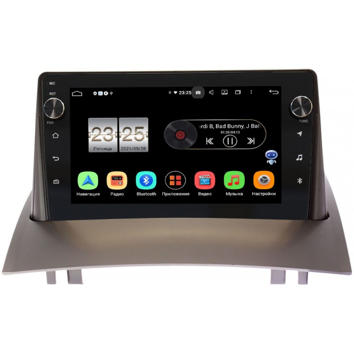 Штатная магнитола Renault Megane II 2002-2009 Canbox BPX409-9231 на Android 10 (4/32, DSP, IPS, с голосовым ассистентом, с крутилками)