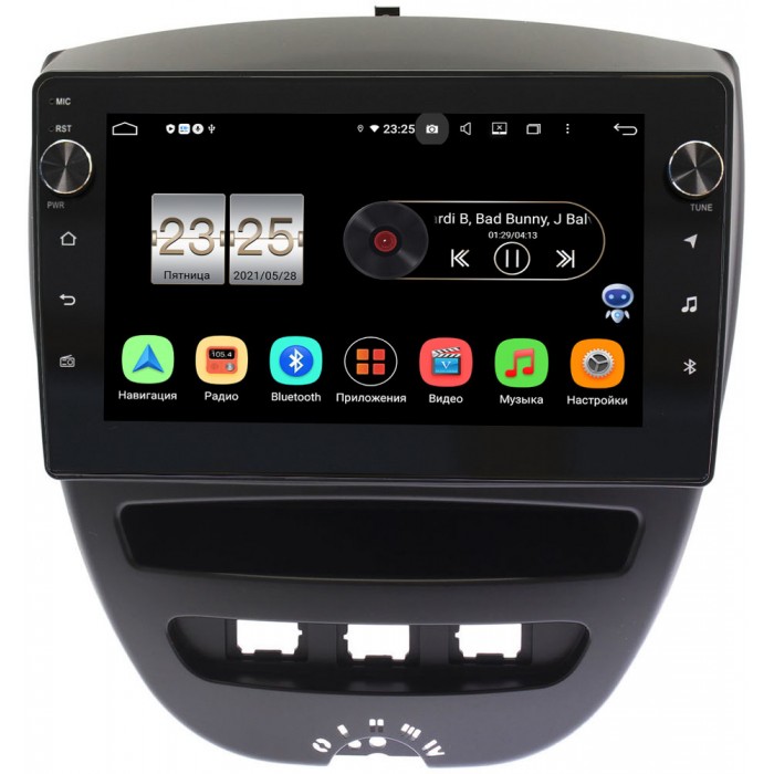 Штатная магнитола Citroen C1 2005-2014 Canbox BPX610-10-1152 на Android 10 (4/64, DSP, IPS, с голосовым ассистентом, с крутилками)