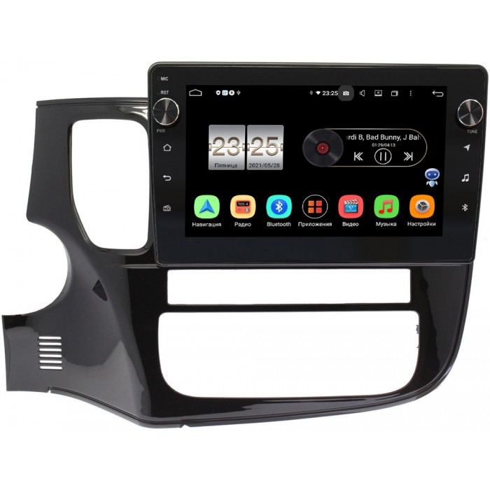Штатная магнитола Mitsubishi Outlander III 2012-2019 Canbox BPX610-10-493 для авто с камерой на Android 10 (4/64, DSP, IPS, с голосовым ассистентом, с крутилками)