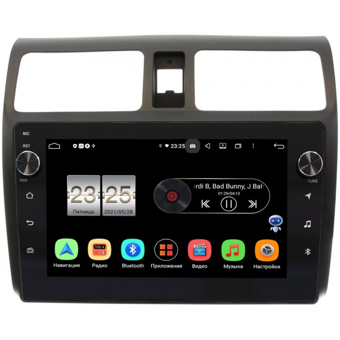 Штатная магнитола Suzuki Swift III 2004-2010 Canbox BPX610-1024 на Android 10 (4/64, DSP, IPS, с голосовым ассистентом, с крутилками)