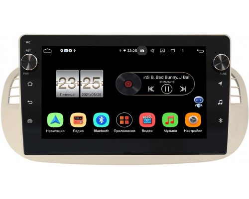 Fiat 500 II 2007-2015 Canbox BPX409-2805 на Android 10 (4/32, DSP, IPS, с голосовым ассистентом, с крутилками)