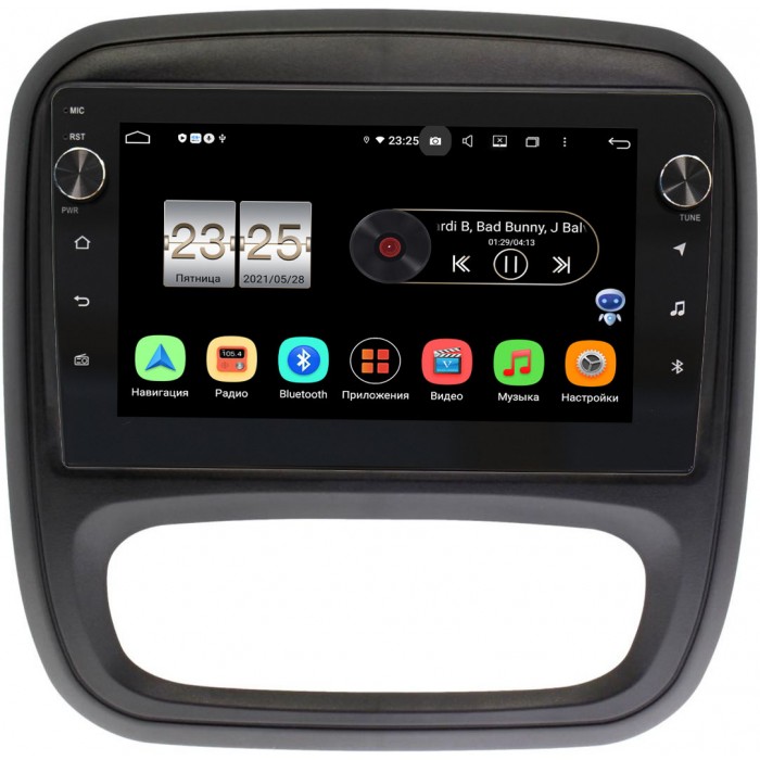 Штатная магнитола Opel Vivaro B (2014-2018) Canbox BPX409-RE053N на Android 10 (4/32, DSP, IPS, с голосовым ассистентом, с крутилками)