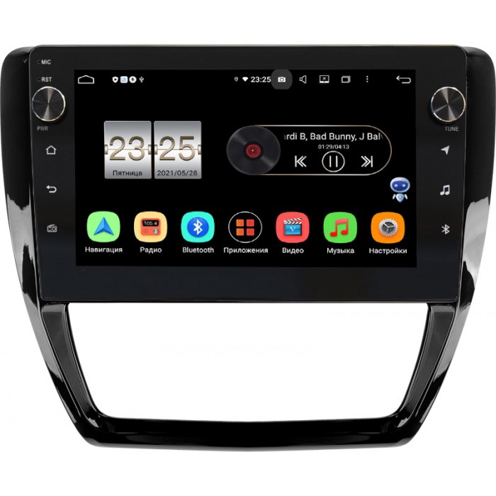 Штатная магнитола Canbox BPX410-043 для Volkswagen Jetta 2010-2018 (глянец) на Android 10 (4/32, DSP, IPS, с голосовым ассистентом, с крутилками)