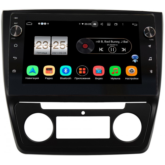 Штатная магнитола Canbox BPX410-1341 для Skoda Yeti I 2009-2017 (с климат-контролем) на Android 10 (4/32, DSP, IPS, с голосовым ассистентом, с крутилками)