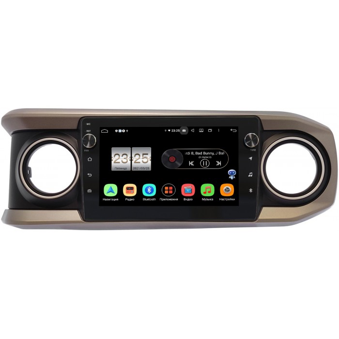 Штатная магнитола Canbox BPX410-TO504T для Toyota Tacoma III 2015-2022 (черная) на Android 10 (4/32, DSP, IPS, с голосовым ассистентом, с крутилками)