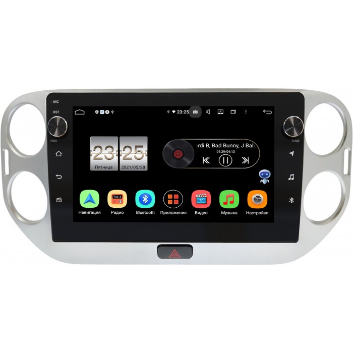 Штатная магнитола Canbox BPX410-VW077T для Volkswagen Tiguan 2011-2016 на Android 10 (4/32, DSP, IPS, с голосовым ассистентом, с крутилками)