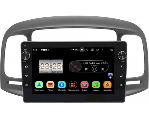 Hyundai Verna II 2005-2010 (черная) OEM BPX609-1411 на Android 10 (4/64, DSP, IPS, с крутилками)