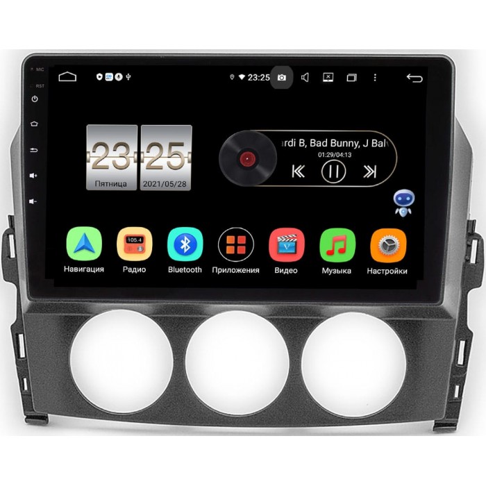 Штатная магнитола Mazda MX-5 III (NC) (2005-2015) Canbox PX409-9-519 на Android 10 (4/32, DSP, IPS, с голосовым ассистентом)
