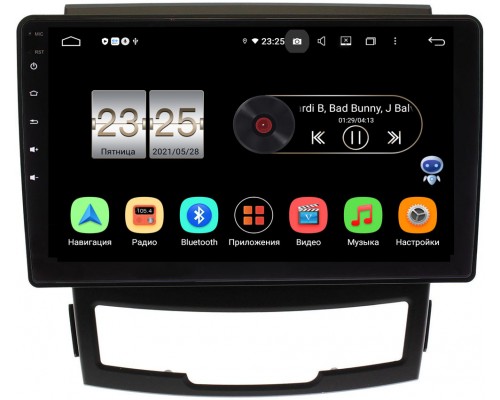 SsangYong Actyon II 2010-2013 Canbox PX409-9184 на Android 10 (4/32, DSP, IPS, с голосовым ассистентом)