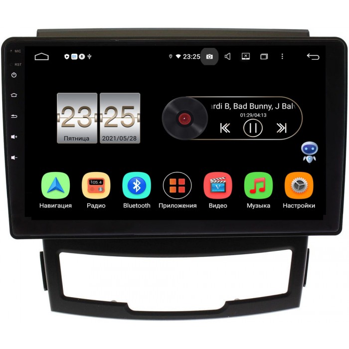 Штатная магнитола SsangYong Actyon II 2010-2013 Canbox PX409-9184 на Android 10 (4/32, DSP, IPS, с голосовым ассистентом)