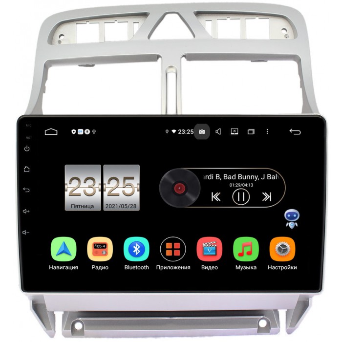 Штатная магнитола Peugeot 307 I 2001-2008 (тип 2) Canbox PX409-9188 на Android 10 (4/32, DSP, IPS, с голосовым ассистентом)