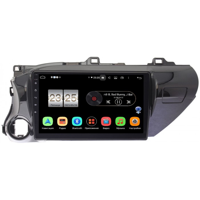 Штатная магнитола Toyota Hilux VIII 2015-2021 Canbox PX610-1071 на Android 10 (4/64, DSP, IPS, с голосовым ассистентом) (для авто без магнитолы)