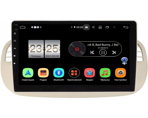 Fiat 500 II 2007-2015 Canbox PX409-2805 на Android 10 (4/32, DSP, IPS, с голосовым ассистентом)