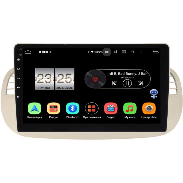 Штатная магнитола Fiat 500 II 2007-2015 Canbox PX409-2805 на Android 10 (4/32, DSP, IPS, с голосовым ассистентом)