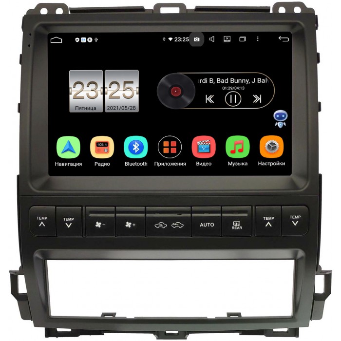 Штатная магнитола Canbox PX609-MFBLGX470-2 для Lexus GX 470 (2002-2009) на Android 10 (4/64, DSP, IPS, с голосовым ассистентом)