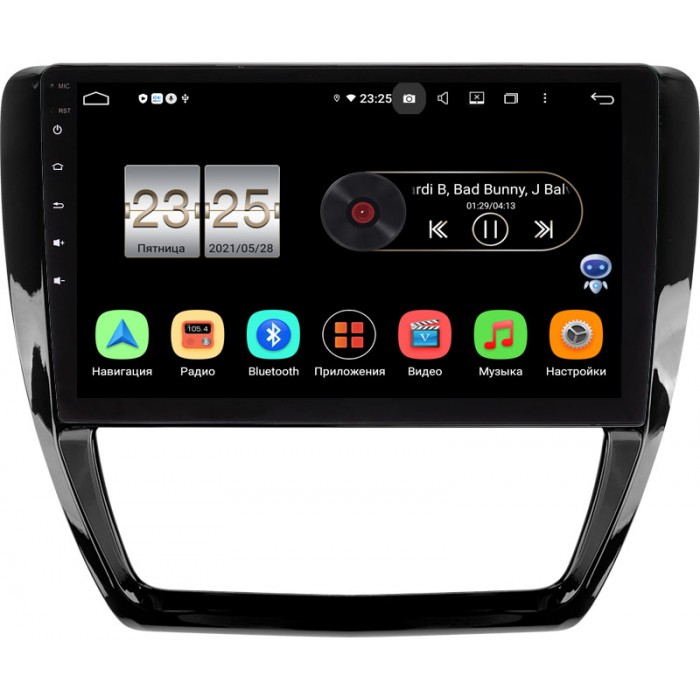 Штатная магнитола Canbox PX410-043 для Volkswagen Jetta 2010-2018 (глянец) на Android 10 (4/32, DSP, IPS, с голосовым ассистентом)