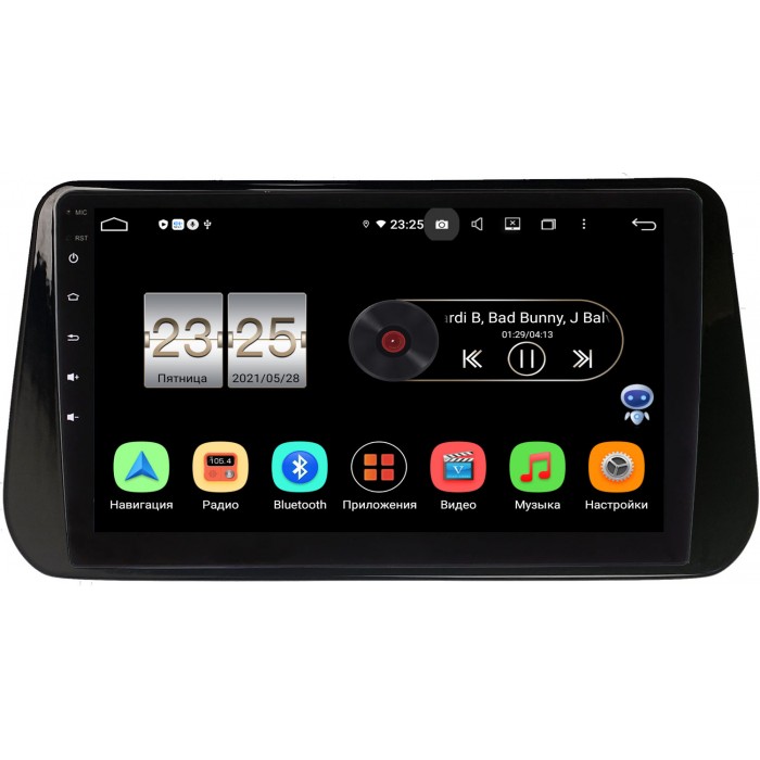 Штатная магнитола Canbox PX410-1309 для Hyundai Santa Fe IV 2020-2022 на Android 10 (4/32, DSP, IPS, с голосовым ассистентом)