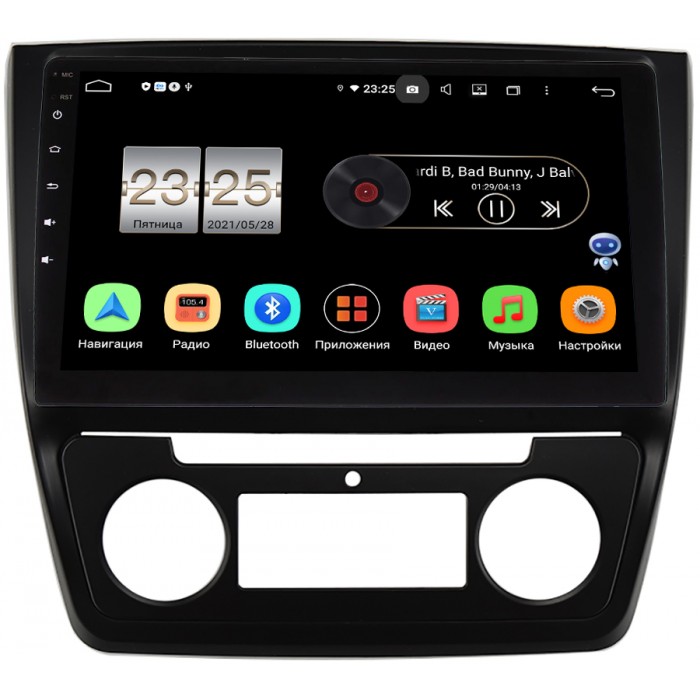 Штатная магнитола Canbox PX410-1341 для Skoda Yeti I 2009-2017 (с климат-контролем) на Android 10 (4/32, DSP, IPS, с голосовым ассистентом)