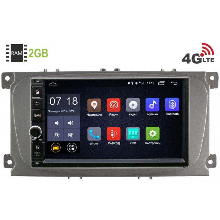 Магнитола в штатное место для Ford Focus, C-Max, Mondeo Canbox 1968-RP-FRCMD-54 Android 8.1 (4G LTE 2GB)