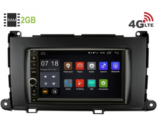 Toyota Sienna III 2010-2014 Canbox 2871-RP-TYSNB-131 Android 8.1 7 дюймов (4G LTE 2GB)