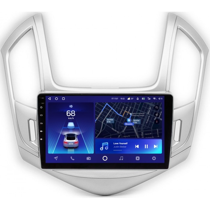 Штатное головное устройство Chevrolet Cruze I 2012-2015 (серебро) Teyes CC2 PLUS 9 дюймов 4/64 RM-9-242 на Android 10 (4G-SIM, DSP, QLed)