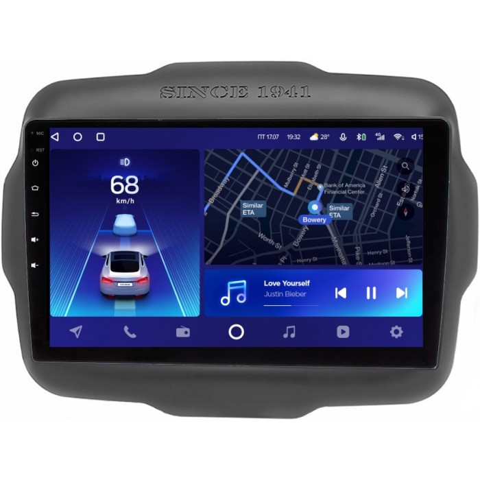 Штатное головное устройство Teyes CC2 PLUS 9 дюймов 3/32 RM-9-629 для Jeep Renegade 2014-2021 на Android 10 (4G-SIM, DSP, QLed)