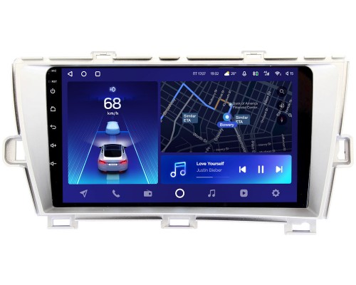 Toyota Prius III (XW30) 2009-2015 (левый руль) серебро Teyes CC2 PLUS 9 дюймов 3/32 RM-9211 на Android 10 (4G-SIM, DSP, QLed)