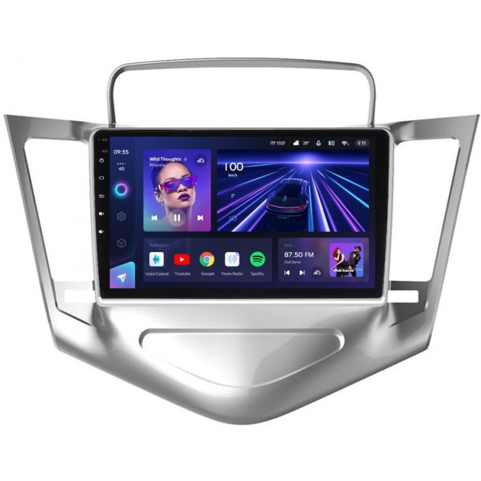 Штатное головное устройство Teyes CC3 9 дюймов 3/32 RM-9-128 для Chevrolet Cruze I 2009-2012 (серебро) на Android 10 (4G-SIM, DSP, QLed)