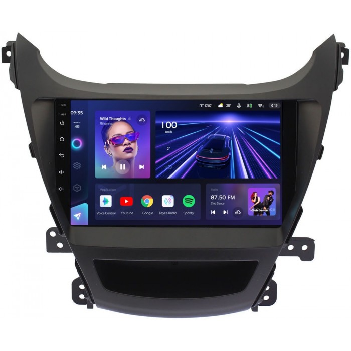 Штатное головное устройство Hyundai Elantra V (MD) 2014-2016 Teyes CC3 9 дюймов 3/32 RM-9024 для авто с камерой на Android 10 (4G-SIM, DSP, QLed)
