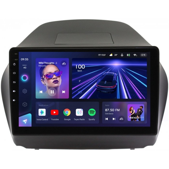 Штатное головное устройство Teyes CC3 10 дюймов 6/128 RM-1043 для Hyundai ix35 2010-2015 на Android 10 (4G-SIM, DSP, QLed) (для авто без камеры)