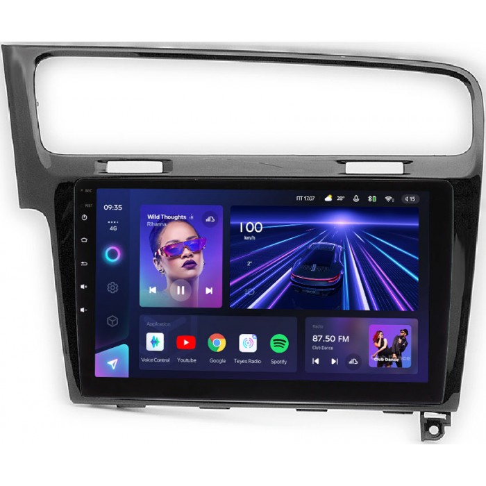 Штатное головное устройство Teyes CC3 10 дюймов 6/128 RM-10-469 для Volkswagen Golf 7 2012-2020 на Android 10 (4G-SIM, DSP, QLed)