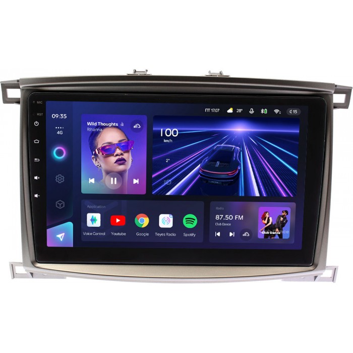 Штатное головное устройство Toyota LC 100 2002-2007 Teyes CC3 10 дюймов 4/64 RM-1098 на Android 10 (4G-SIM, DSP, QLed)