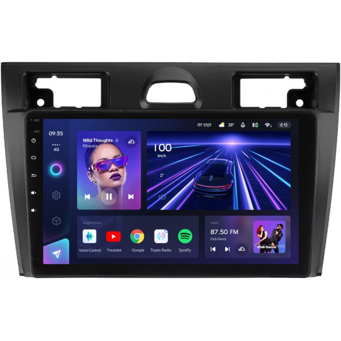 Штатное головное устройство Ford Fiesta Mk5 2002-2008 Teyes CC3 9 дюймов 4/64 RM-9-fiesta на Android 10 (4G-SIM, DSP, QLed)