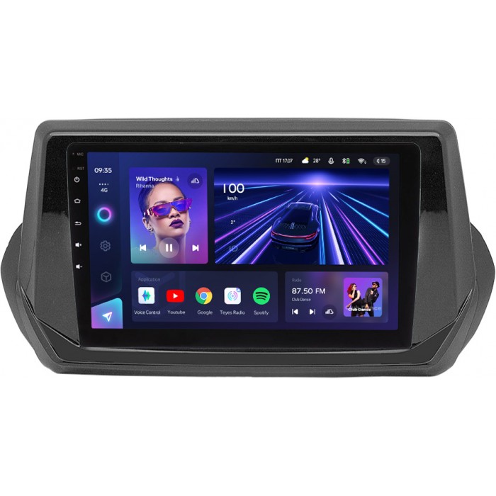 Штатное головное устройство Teyes CC3 9 дюймов 3/32 RM-9-1214 для Peugeot 2008 2019-2022 на Android 10 (4G-SIM, DSP, QLed)