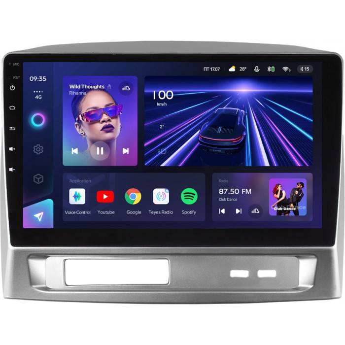 Штатная магнитола Geely MK 2006-2013 Teyes CC3 2K 9.5 дюймов 6/128 RM-9-1680 на Android 10 (4G-SIM, DSP, QLed)